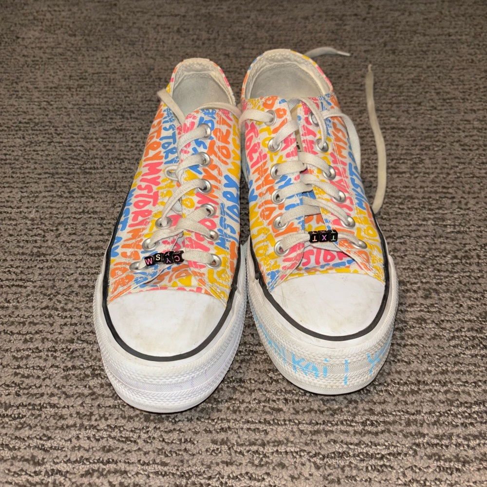 My story platform converse (for kpop , txt decorated shoes) size 8 US women’s